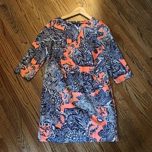 The Limited Navy & Coral Paisley Shift Dress